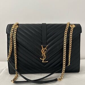 Large black YSL envelope bag